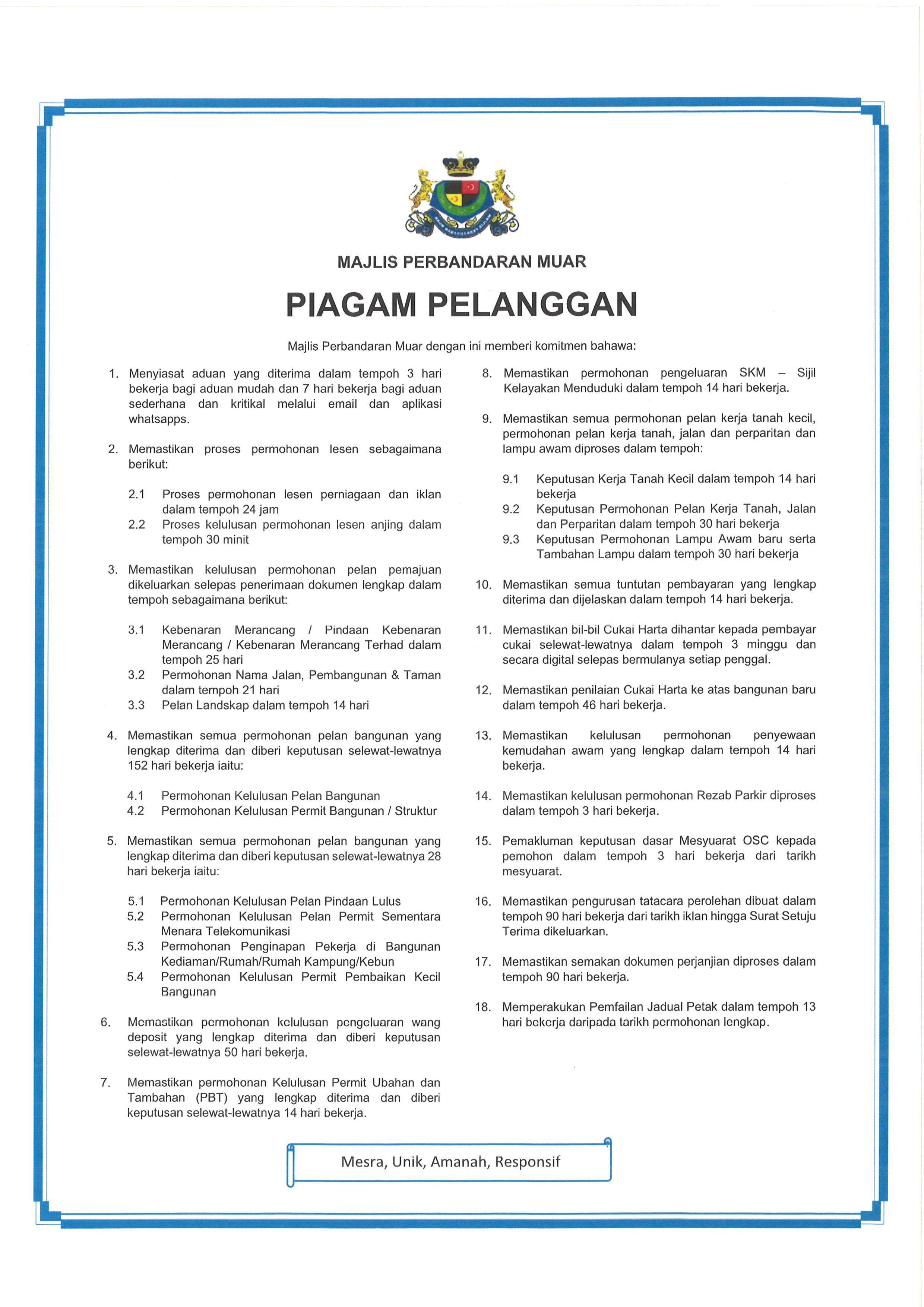 Piagam Pelangggan MPM