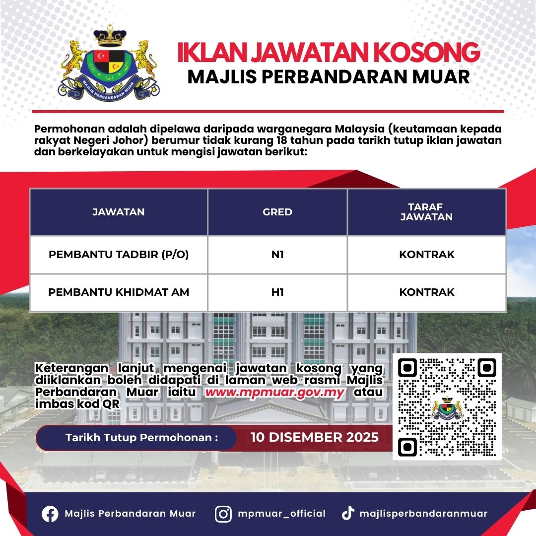 IKLAN JAWATAN KOSONG MPM (Tarikh tutup 10 Disember 2025)