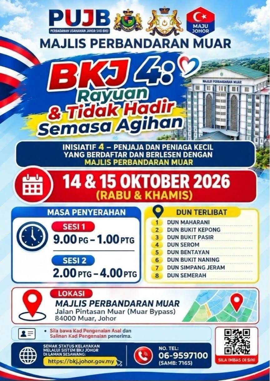 MAKLUMAN BKJ 4.0 JOHOR – RAYUAN & TIDAK HADIR SEMASA AGIHAN